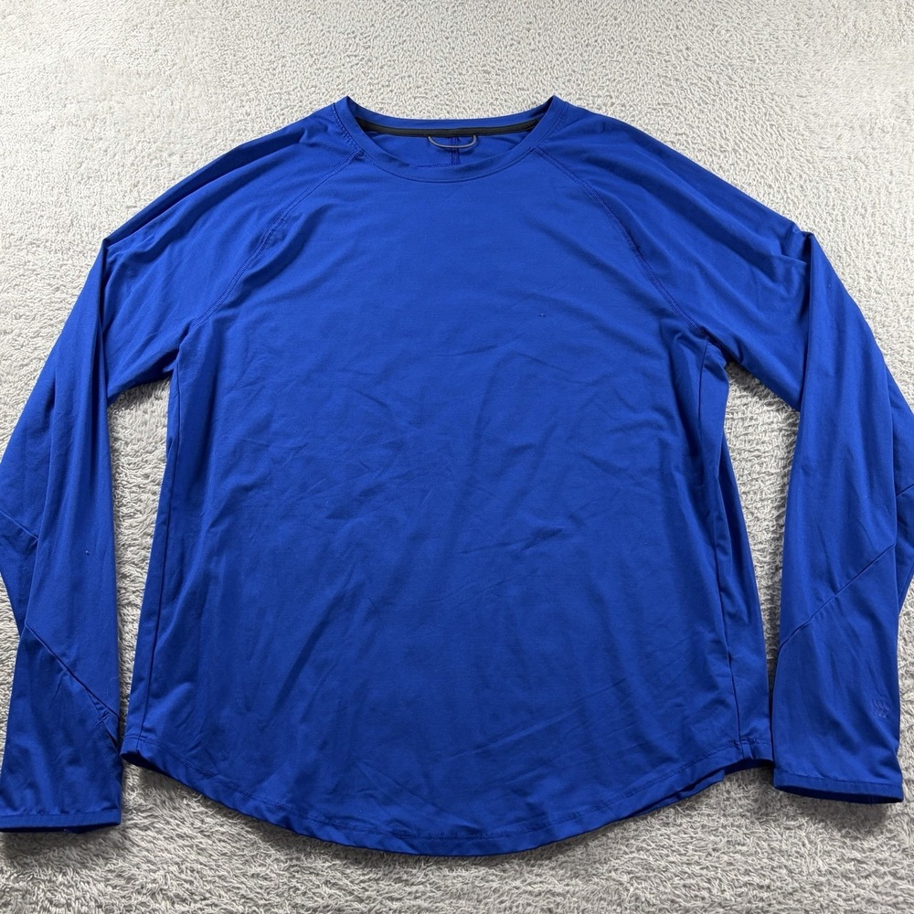 All in Motion Layering Training Shirt Base Layer Mens Large Thumb Holes Blue